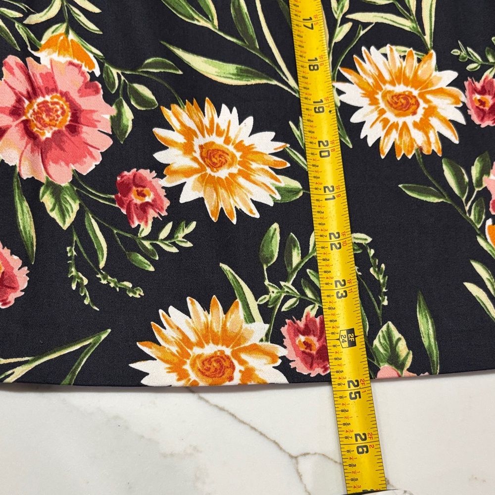 Olivaceous Floral Black Dress with Pink and Yellow Accents - Picture 5 of 9